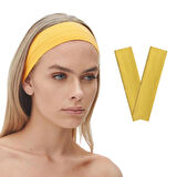 Salvia Dione 2' li Spor Kadın Erkek Saç Bandı Seti  - Elastik Kaymaz İnce Ter Emici Esnek Genç Saç Bandı Bandana - Kadın Makyaj Yüz Yıkama Koşu Fitness Yoga Pilates Bisiklet İçin Saç Bandı Taç - Kadın & Erkek Atletik Egzersiz 2'li Ter Bandı Seti Sarı