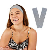 Salvia Dione 2' li Spor Kadın Erkek Saç Bandı Seti - Elastik Kaymaz İnce Ter Emici Esnek Genç Saç Bandı Bandana - Kadın Makyaj Yüz Yıkama Koşu Fitness Yoga Pilates Bisiklet İçin Saç Bandı Taç - Kadın & Erkek Atletik Egzersiz 2'li Ter Bandı Seti Gri 