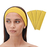 Salvia Dione 4' lü Spor Kadın Erkek Taç Saç Bantları - Pamuk Yazlık İnce Sıkmayan Bandana - Kadın & Erkek Koşu Fitness Yoga Pilates Bisiklet Saç Bandı Taç - Kadın Günlük Moda Yüz Yıkama Makyaj Kakül Perçem Engelleyici Saç Bandı Bandana Sarı