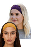 2'li Spor Saç Bantları - Kadın & Erkek Spor Tenis Yoga Koşu Makyaj Cilt Temizliği Maskesi Yüz Yıkama Pamuklu Tarz Ter Bantı Kafa Bandı Unisex Saç Bandı Bandana Seti