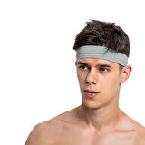 Spor Saç Bandı Sporcu Erkek Kafa Bandı Headband Tenis Gym Ter Bantı Spor Fitness Saç Bantları Yoga Crossfit Bisiklet Koşu Yürüyüş Erkekler İçin Süper Penye Esnek Canlı Likralı İddia Geniş Alın Bandı Gri