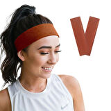 Saç Bandı 2li Spor Kadın Erkek Taç Saç Bantları Pamuk İnce Sıkmayan Bandana Kadın Erkek Koşu Fitness Yoga Pilates Bisiklet Saç Bandı Taç Kadın Günlük Moda Yüz Yıkama Makyaj Kakül Perçem Engelleyici Saç Bandı Bandana Headband Hairband Yanık Turuncu