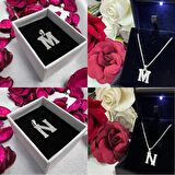 925 Ayar Gümüş Taşlı Harf Kolye Ucu – Kişiye Özel Harf Takı