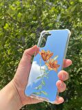 Samsung Galaxy S21 Plus Uyumlu Aynalı Lale Desenli Darbe Kamera Korumalı Silikon Telefon Kılıfı