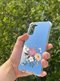 Samsung Galaxy S21 Plus Uyumlu Aynalı Pembe Gül Desenli Darbe Kamera Korumalı Silikon Telefon Kılıfı