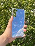 Samsung Galaxy S21 Plus Uyumlu Aynalı Mor Çiçek Desenli Darbe Kamera Korumalı Silikon Telefon Kılıfı