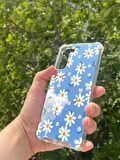 Samsung Galaxy S21 Plus Uyumlu Aynalı Papatya Desenli Darbe Kamera Korumalı Silikon Telefon Kılıfı