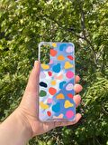 Samsung Galaxy S21 Plus Uyumlu Aynalı Renkli Benek Desenli Darbe Kamera Korumalı Silikon Telefon Kılıfı