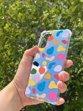Samsung Galaxy S21 Plus Uyumlu Aynalı Renkli Benek Desenli Darbe Kamera Korumalı Silikon Telefon Kılıfı