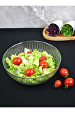Cam Salata Tabağı Sunum Cips Tabak 21 Cm Servis Kasesi- 1 Adet