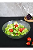 Cam Salata Tabağı Sunum Cips Tabak 22 Cm Servis Kasesi VRGS- 1 Adet