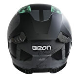 Beon B-507 Full Face Motosiklet Kaskı FF06 Siyah/Yeşil/Gri