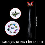 Led Fiber Optik Işıklı Kelebek Saç Klipsi 1 Adet