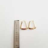 Altın Küpe 14K 585 Parlak Çanta Tasarım 2.3cm Zarif Küpe 