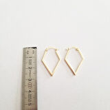 Dörtgen Formlu Altın Küpe 14 Ayar 2,5 cm Zarif Küpe