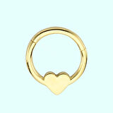 Altın Halka Piercing Kalp 14 Ayar