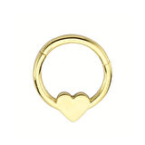 Altın Halka Piercing Kalp 14 Ayar