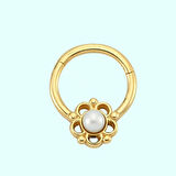 Altın Halka Piercing İnci Form 14 Ayar