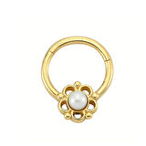 Altın Halka Piercing İnci Form 14 Ayar