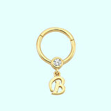 Altın Halka Piercing -B- Harf 14 Ayar