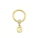Altın Halka Piercing -B- Harf 14 Ayar
