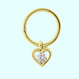 Altın Halka Piercing Kalp 14 Ayar