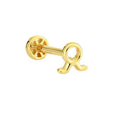 Altın Tragus Piercing 14 Ayar Boğa Burcu