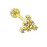 Altın Piramit Tragus Piercing 14 Ayar