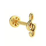Altın Sol Tragus Piercing 14 Ayar