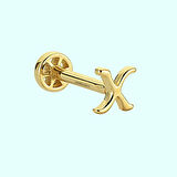 Altın Piercing -X- Harf 14 Ayar Tragus
