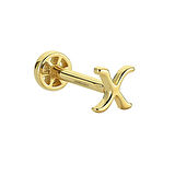 Altın Piercing -X- Harf 14 Ayar Tragus