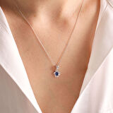 Beyaz Altın Safir Kolye Baget Tasarım