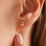 14 Ayar Altın Kedi Küpe Mi Yav