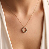 14 Ayar Altın Halka Kolye YENİ Circle