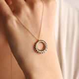 14 Ayar Altın Halka Kolye YENİ Circle