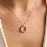 14 Ayar Altın Halka Kolye YENİ Circle