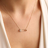 14 Ayar Altın Çengelli İğne Kolye