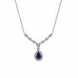 0.74 Karat Pırlanta Safir Kolye