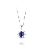 0.98 Karat Pırlanta Safir Kolye