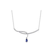 0.79 Karat Pırlanta Safir Kolye