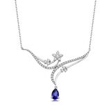 0.86 Karat Pırlanta Safir Kolye