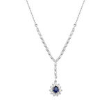 0.78 Karat Pırlanta Safir Kolye