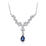 0.81 Karat Pırlanta Safir Kolye