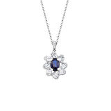 1.48 Karat Pırlanta Safir Kolye