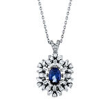 1.75 Karat Pırlanta Safir Kolye