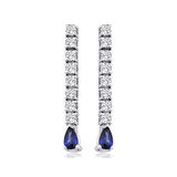 1.28 Karat Pırlanta Safir Küpe
