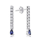 1.28 Karat Pırlanta Safir Küpe