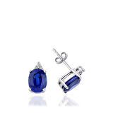 5.81 Karat Pırlanta Safir Küpe
