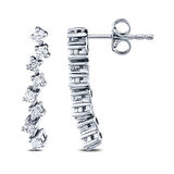 0.18 Karat Pırlanta Oval Taşlı Küpe