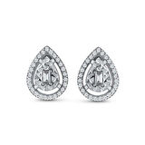 0.21 Karat Pırlanta Baget Damla Küpe